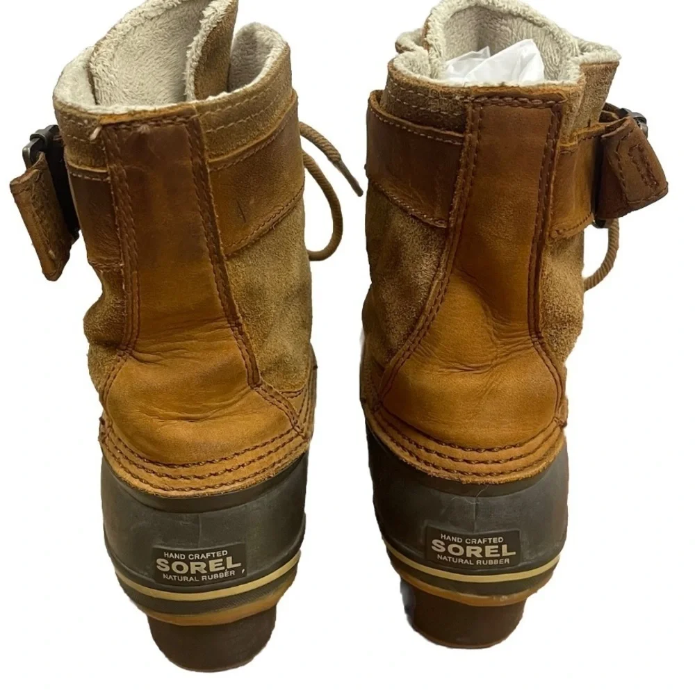 Sorel Women's Size 9 Winter Fancy Lace Mid Calf Boot Suede Leather Waterproof